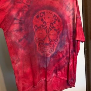 LuLaRoe Irma custom tie-dye with Sugar Skull.